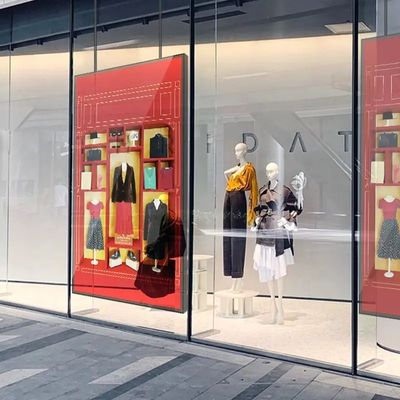 55 ইঞ্চি 16:9 উচ্চ উজ্জ্বলতা ভিডিও প্লেয়ার বিজ্ঞাপন এলসিডি স্ক্রিন জন্য দোকান উইন্ডো