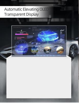 3D 55 ইঞ্চি স্বচ্ছ OLED টাচ স্ক্রিন ডেস্কটপ ডিজিটাল সিগনেজ মনিটর প্রদর্শন