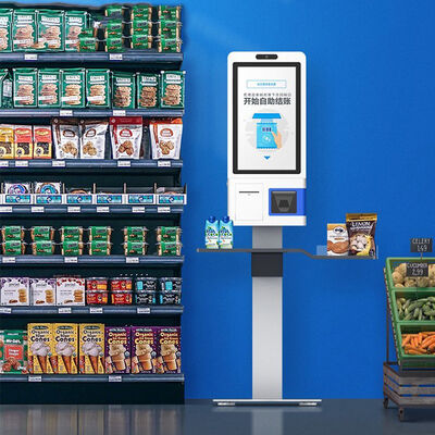 24 inch Capacitive Touch 10 Point Self Service Kiosk with Floor Standing Installation for Unmanned Stores